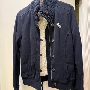 Abercrombie & Fitch Dark Blue Bomber Jacket